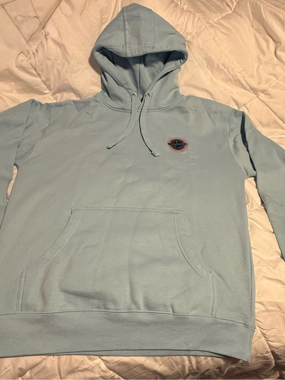Orozhka brand Men's Light Blue Pullover Hoodie size Large. F1